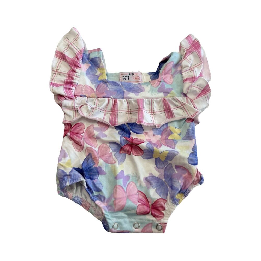 Pete & Lucy Free Like A Butterfly Baby Romper Size 0-3 Months NEW NWT